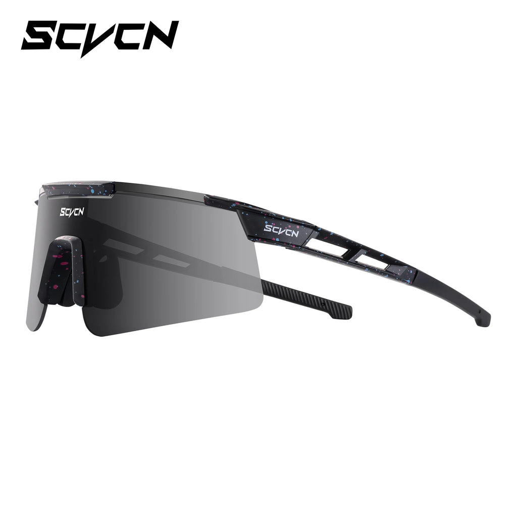 Q-Bit UV400 Sports Sunglasses | Black Dots Black Glasses