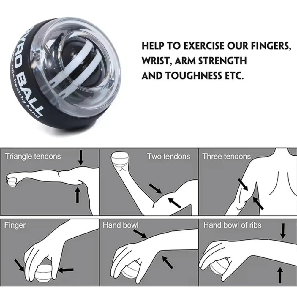 GymForce Gyro Ball Wrist Trainer – Forearm Strength Exercise Tool