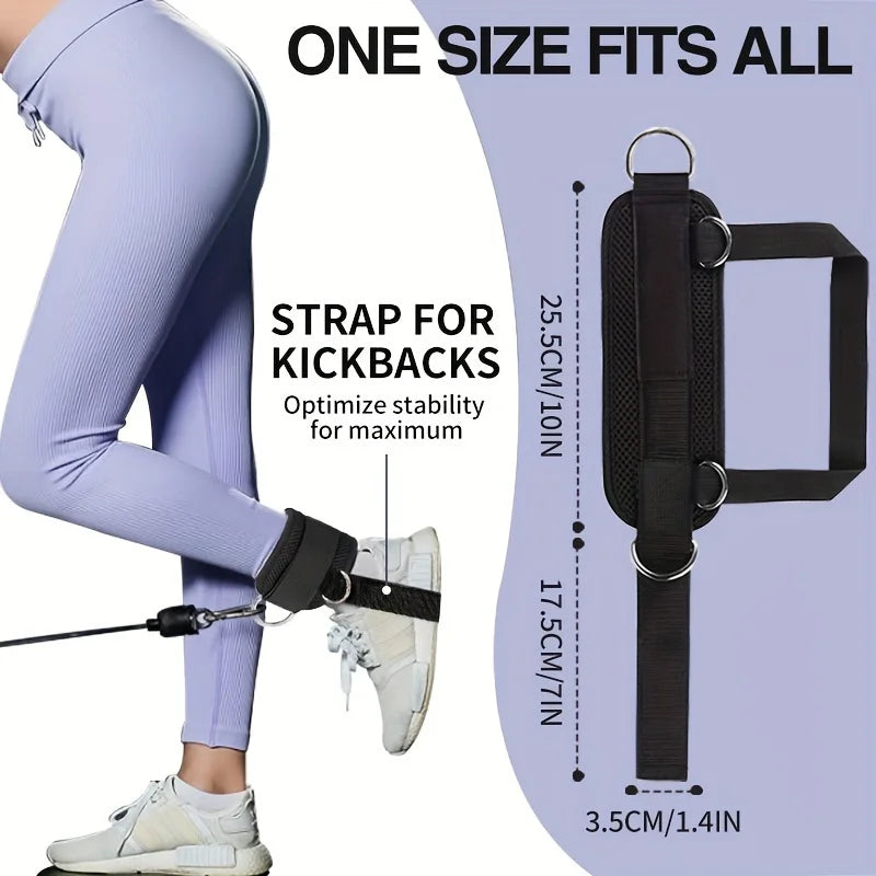 GymForce Adjustable Ankle Straps – D-Ring Cuffs for Gym & Cable Workouts