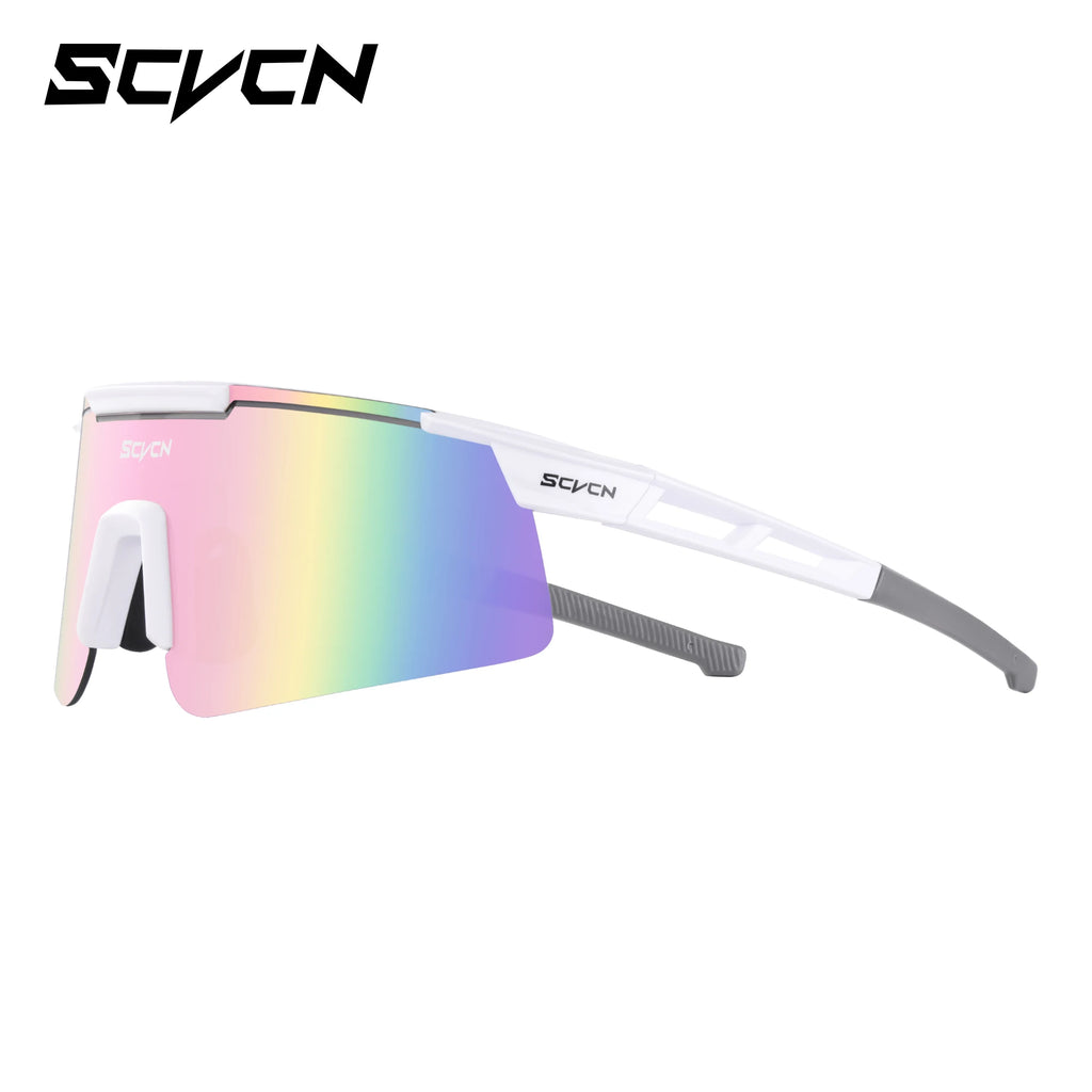 Q-Bit UV400 Sports Sunglasses | White Frame Purple Glasses