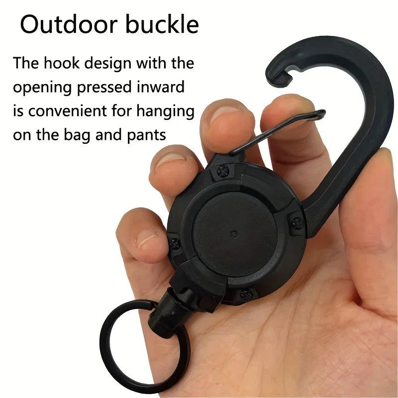 Heavy Duty Retractable Keychain with Carabiner Clip