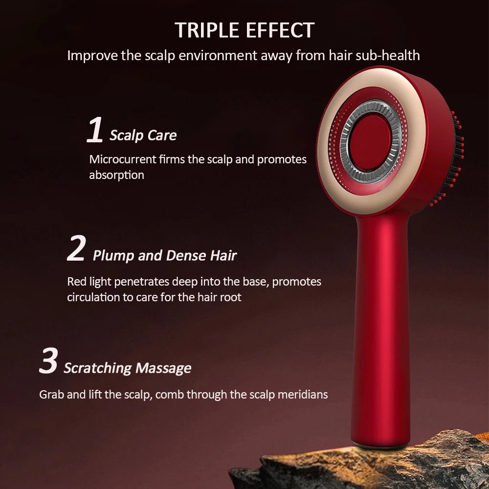 Electric Scalp Massage Comb with Red Light Therapy – Hair & Scalp Care Brush