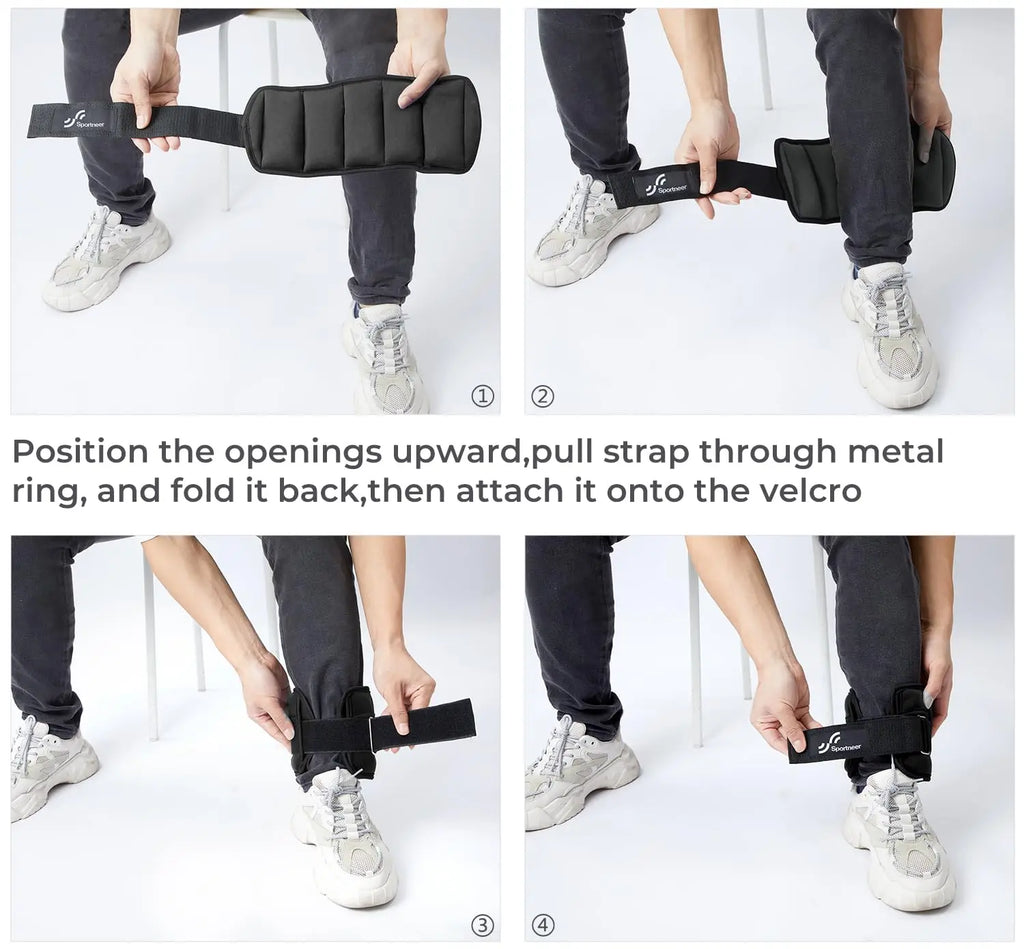 10LB Adjustable Ankle Weight Set – Weighted Leg Straps for Strength Training & Cardio Exercise