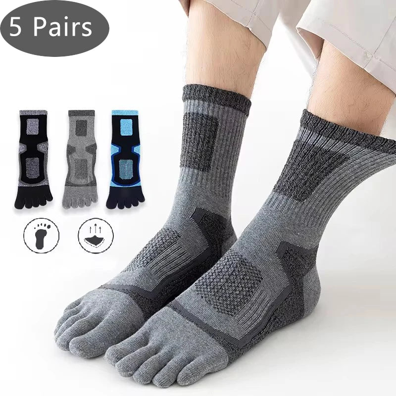 GymForce 5 Pairs Toe Socks – 5 Finger Compression Sports Socks