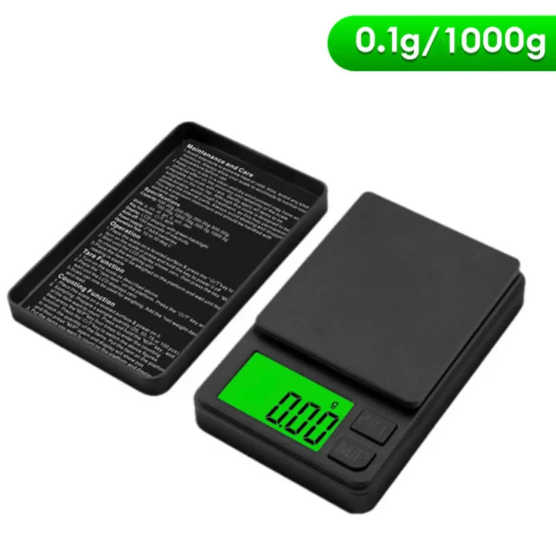 Precision Pocket Scale 1000g x 0.1g – Digital Gram Scale with Backlit LCD