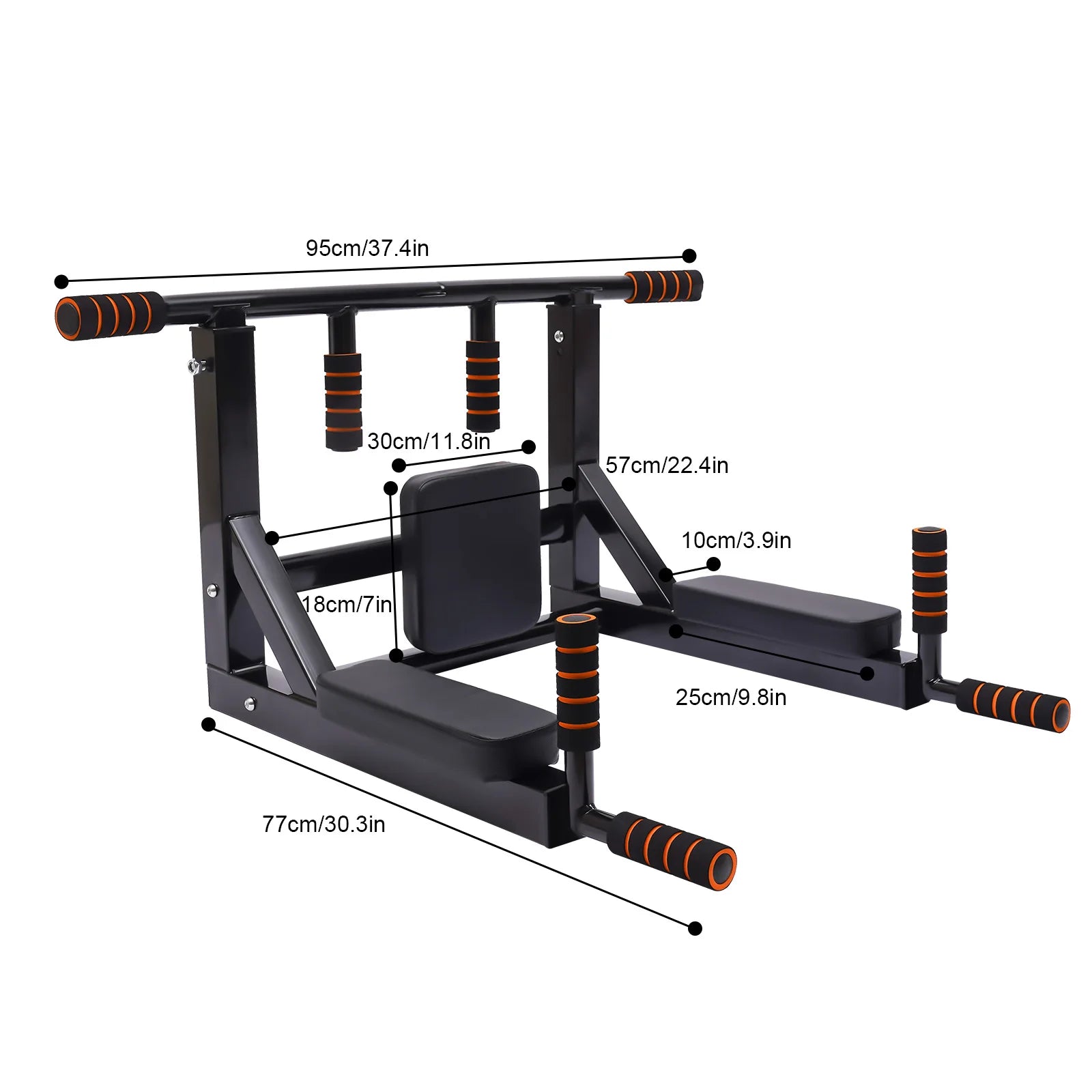 GymForce Wall Mounted Pull Up Bar – 440 LBS Capacity for Home Gym Workout