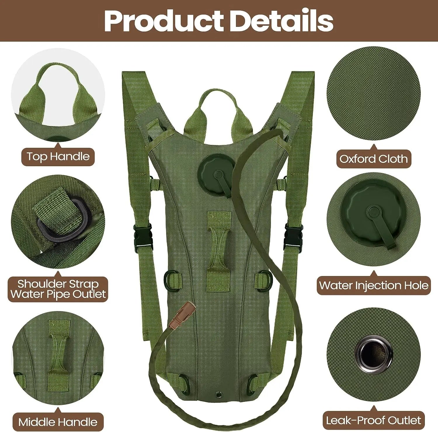 GymForce Waterproof Sport Hydration Backpack with 3 Liter Bladder