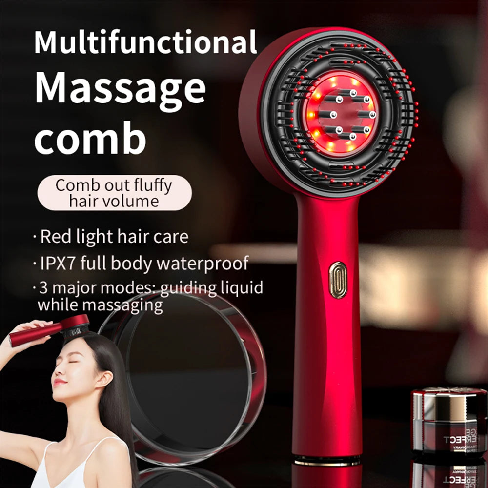 Electric Scalp Massage Comb with Red Light Therapy – Hair & Scalp Care Brush