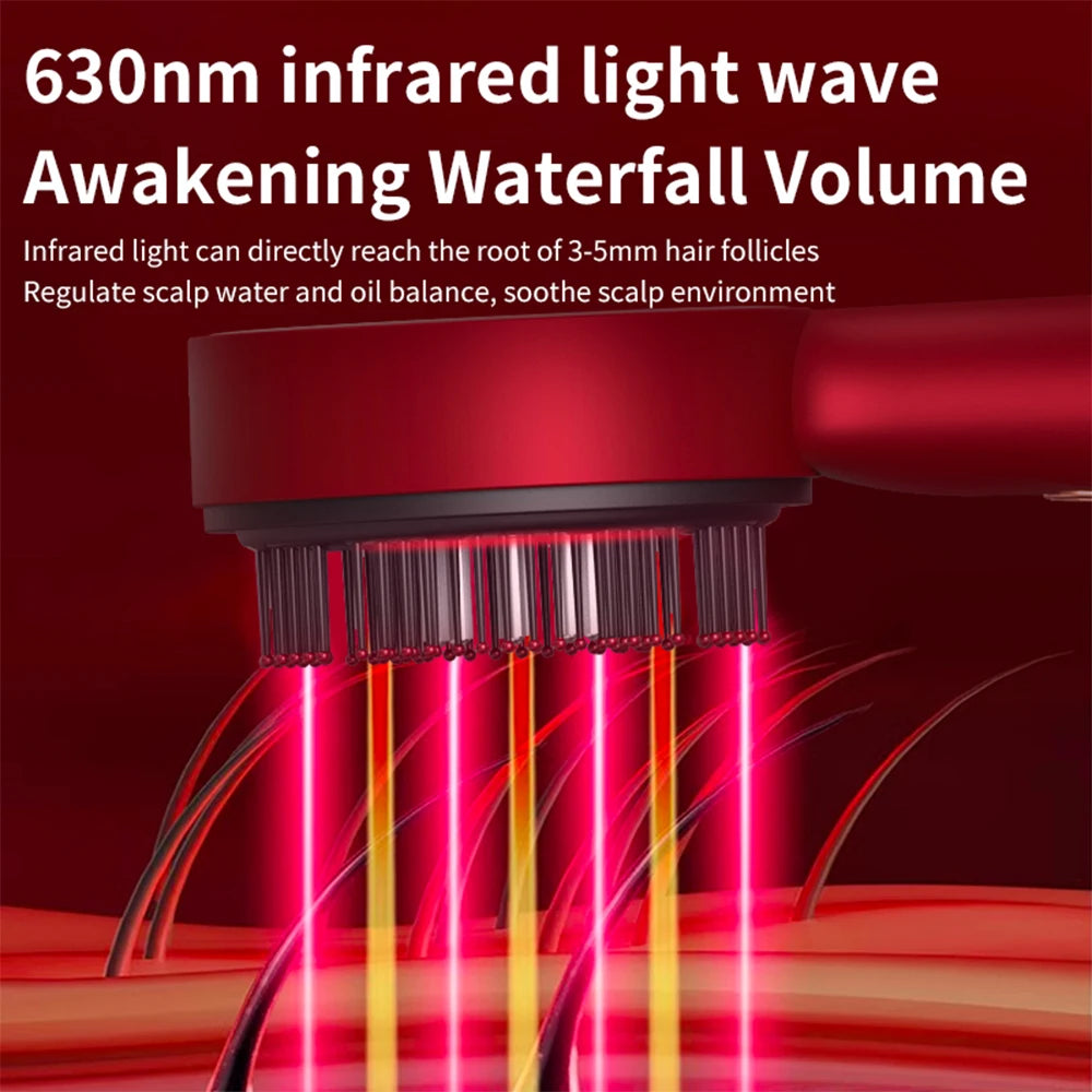 Electric Scalp Massage Comb with Red Light Therapy – Hair & Scalp Care Brush