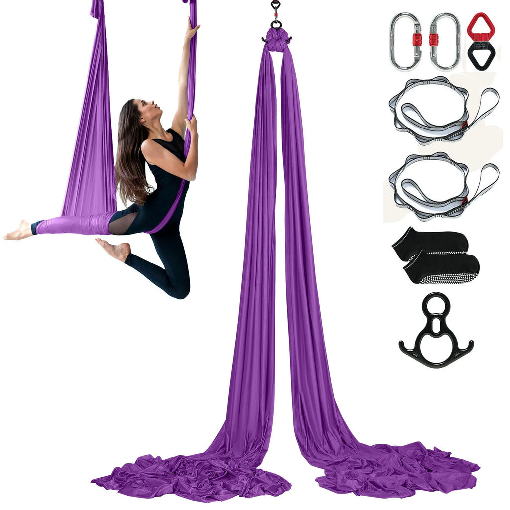 GymForce Aerial Yoga Hammock & Swing Starter Kit – Aerial Silk Fabric Set