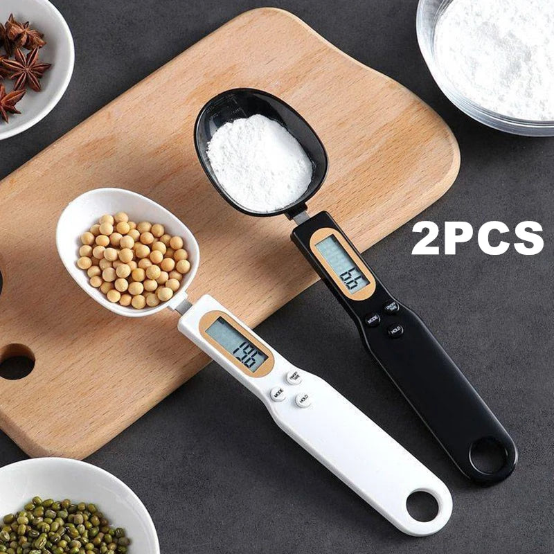2 Pcs Digital Measuring Spoon Scale 0.1–500g – LCD Kitchen Food Scale