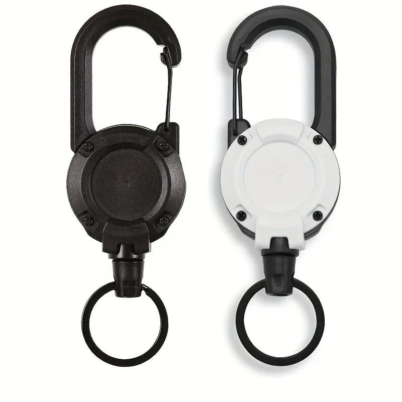 Heavy Duty Retractable Keychain with Carabiner Clip