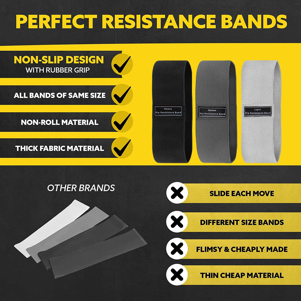 Fabric Resistance Bands for Glutes & Thighs – Hip Workout & Squat Training Loops