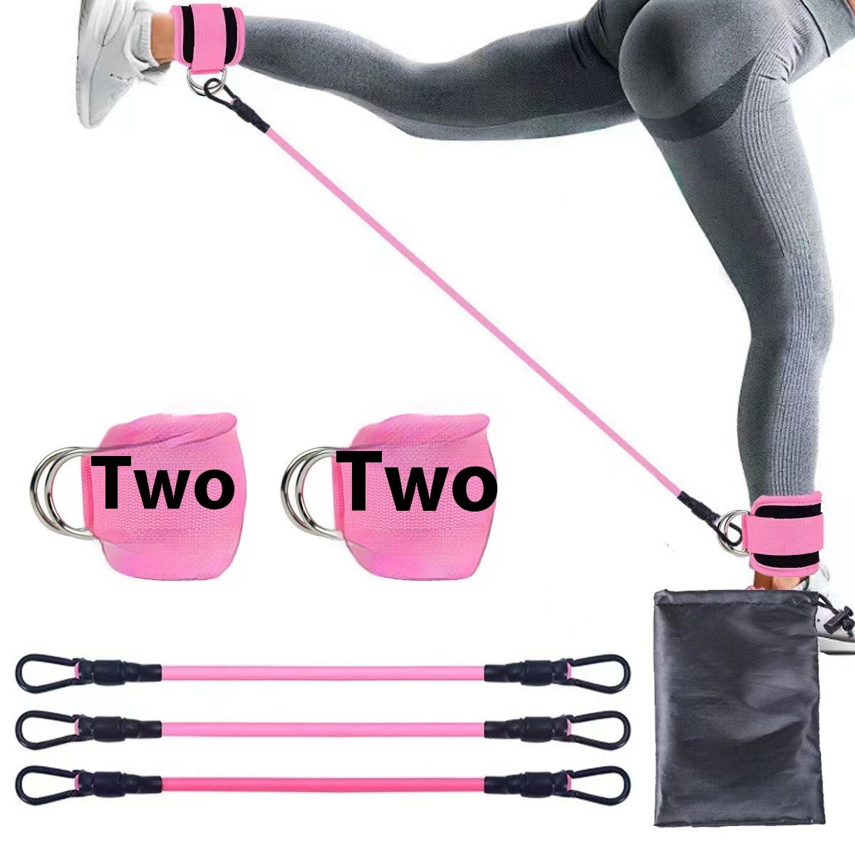 GymForce Ankle Strap Resistance Bands Hip Leg Strength Pull Rope Fitness Elastic Training Home Yoga Pilate Crossfit Workout Gym Equipment